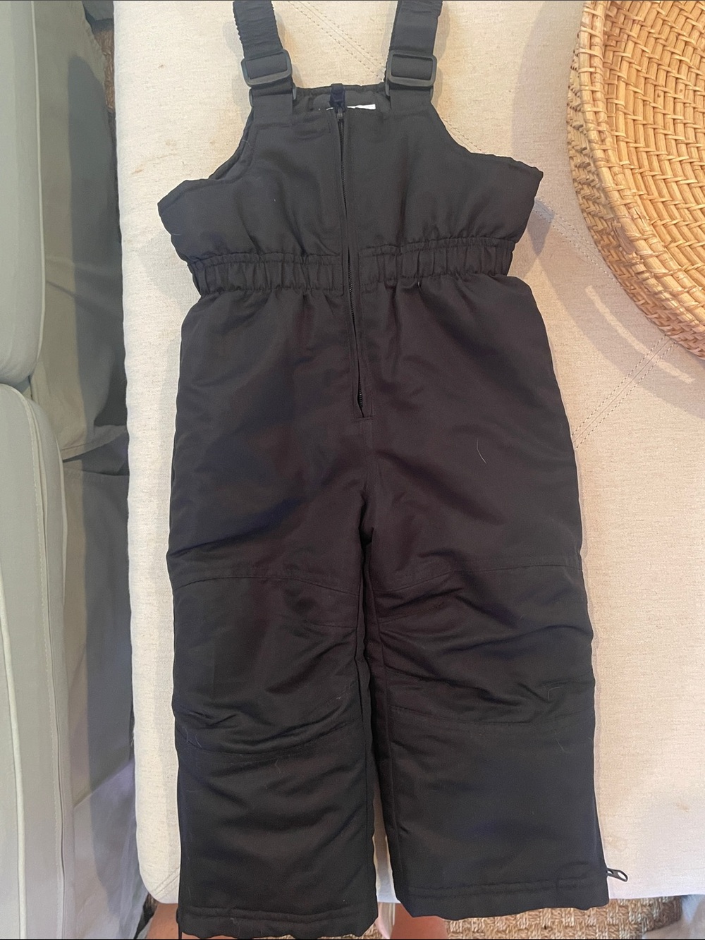 Children's Black Insulated Snow Overalls - (Brand Unspecified)